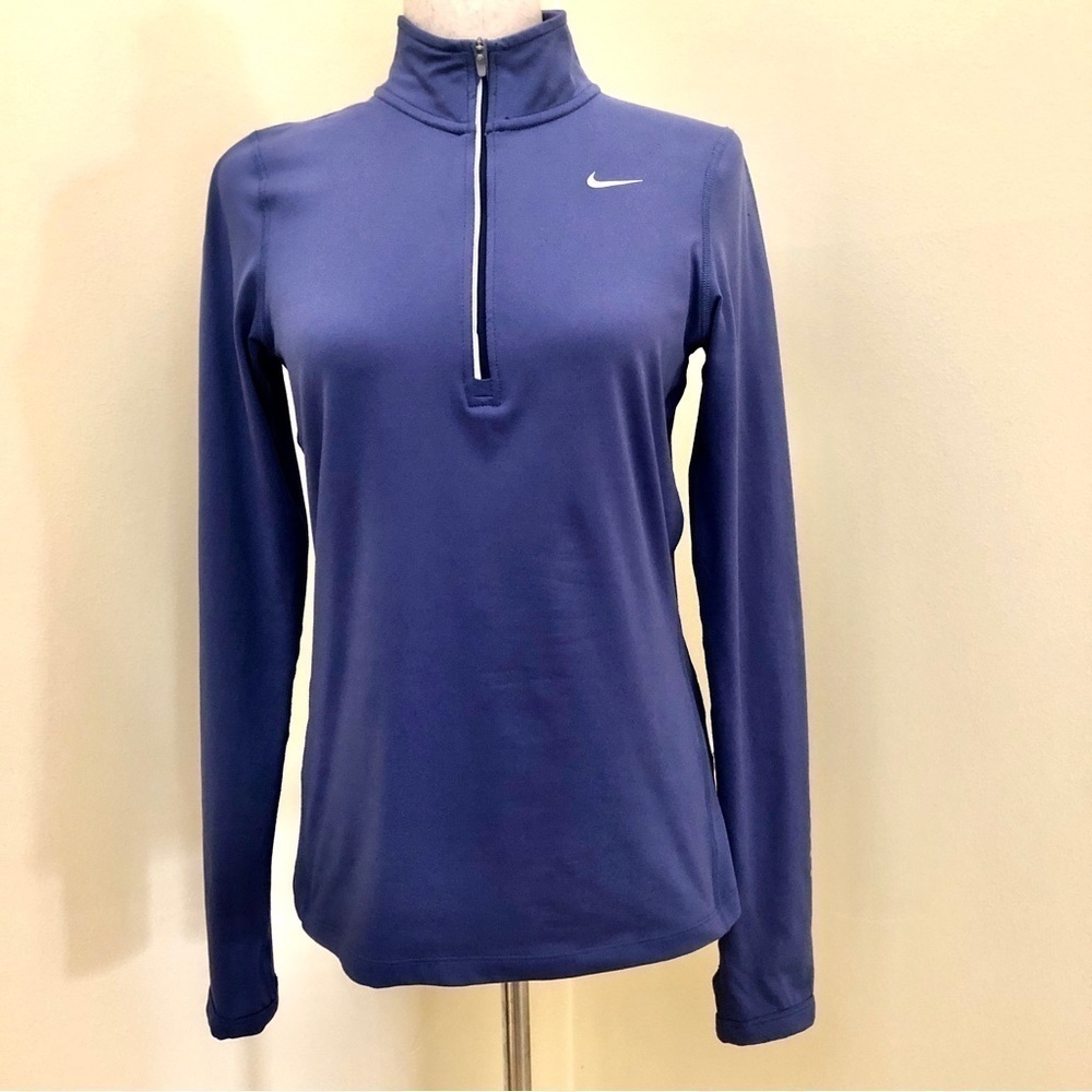 Nike. Dri-Fit Long Sleeve Half Zip. Purple. Small.